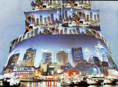 35% OFF on Valtellina Cotton Graphic King Bedsheet