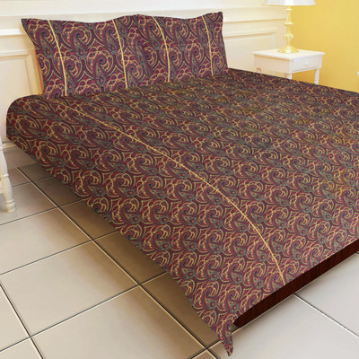 19% OFF on Morning Blossom Cotton Printed Double Bedsheet