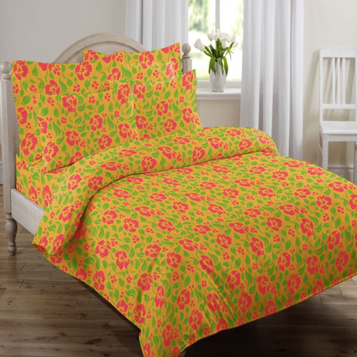 Swaas Cotton Floral Queen Bedsheet