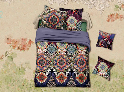 75% OFF on Kalash Druvis Cotton Abstract Queen sized Double Bedsheet