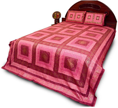 40% OFF on Textile India Cotton Floral Double Fitted Bedsheet