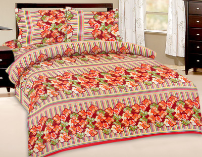 56% OFF on Buy Clues Cotton Floral Double Bedsheet