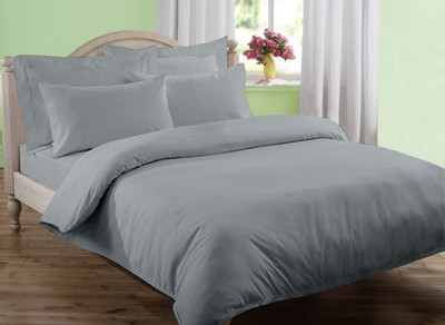 15% OFF on Qubz Cotton Solid King Bedsheet