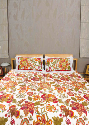 55% OFF on Home Glamour Cotton Floral Double Bedsheet