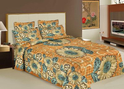 57% OFF on Buy Clues Cotton Floral Double Bedsheet