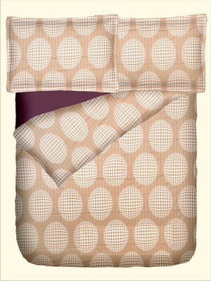 47% OFF on RR Textile House Cotton, Satin Printed King Bedsheet 1Bedsheet, 2PillowCover, Brown