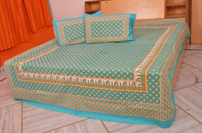 62% OFF on Flourish Cotton Printed Double Bedsheet