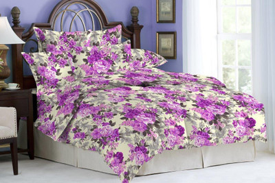 25% OFF on Bombay Dyeing Cotton Floral Double Bedsheet 2 Piillow Covers, 1 Bedsheet, Pink