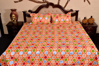 61% OFF on Floor Fashion Cotton Printed Double Bedsheet 1 Double Bedsheet, 2 Pillow Cover, Multicolor