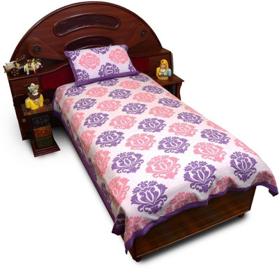 30% OFF on Sunshine Rajasthan Cotton Floral Single Fitted Bedsheet
