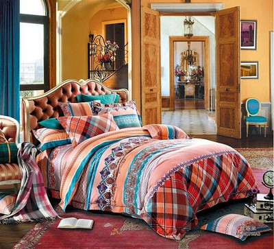 53% OFF on YNA Polycotton Checkered Double Bedsheet Double Bed Bedsheet, 2 Pillow Covers, Multicolor