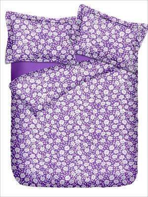 57% OFF on Ahmedabad Cotton Cotton Floral Single Bedsheet 1 single bedsheet & 1 pillow cover, White, Purple