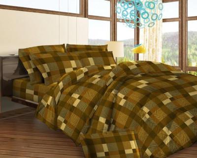 40% OFF on Bombay Dyeing Cotton Printed Double Bedsheet 2 Pillow covers, 1 Bedsheet, Light Green