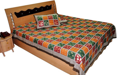 29% OFF on Jaipur Raga Cotton Checkered King Bedsheet