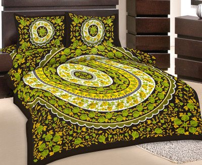 42% OFF on Rangasthali Cotton Printed Double Bedsheet 1 Bedsheets, 2 Pillow Cover, Multicolor