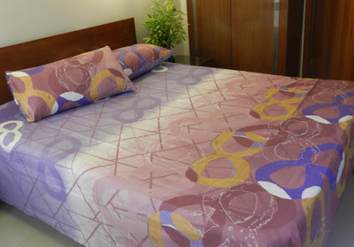 58% OFF on CocoBee Cotton Abstract Double Bedsheet
