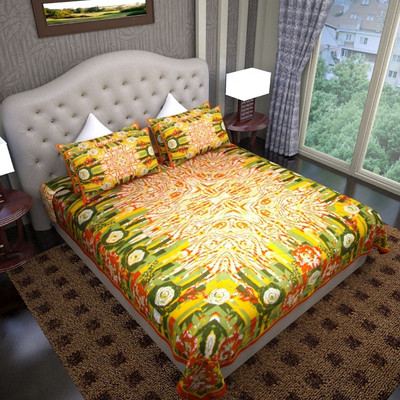 54% OFF on Graffiti Home Cotton Abstract Double Bedsheet