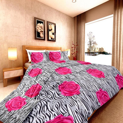 55% OFF on Damask Fashion Cotton Floral Double Bedsheet