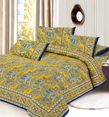 47% OFF on Aapno Rajasthan Cotton Paisley Double Bedsheet