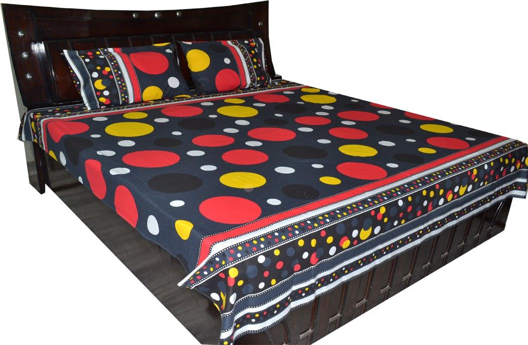 50% OFF on Fabbig Cotton Geometric Double Bedsheet