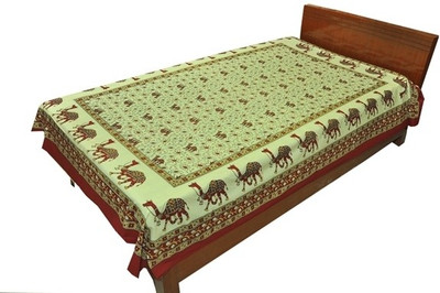56% OFF on Silkworm Cotton Printed Single Bedsheet Red