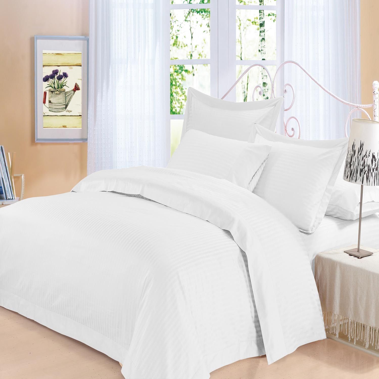 65% OFF on Valtellina Cotton Solid King Bedsheet