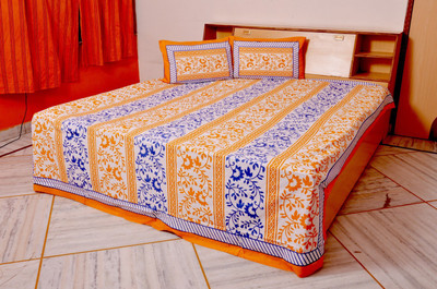 60% OFF on Popular Cotton Printed Double Bedsheet