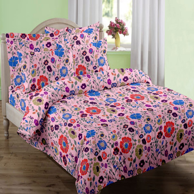 Swaas Cotton Floral Queen Bedsheet