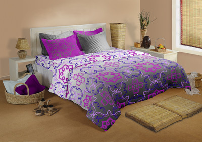 25% OFF on Raymond Cotton Printed Double Bedsheet 1Double Bedsheet, 4 Pillow Cover, Multicolor