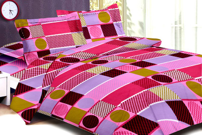 34% OFF on Royal Crust Cotton Geometric Double Bedsheet