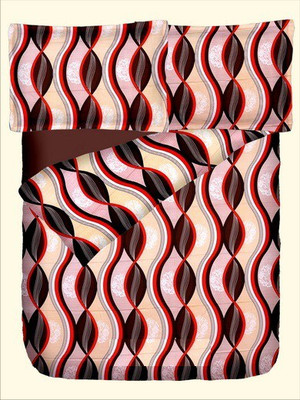 47% OFF on RR Textile House Cotton, Satin Printed King Bedsheet 1Bedsheet, 2PillowCover, Brown