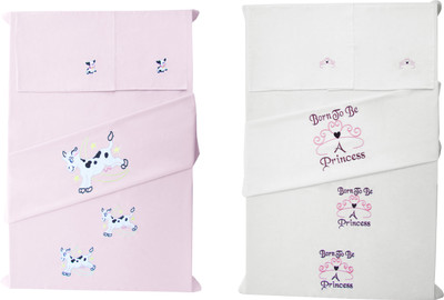 34% OFF on Baby Rap Cotton Embroidered Crib Bedsheet
