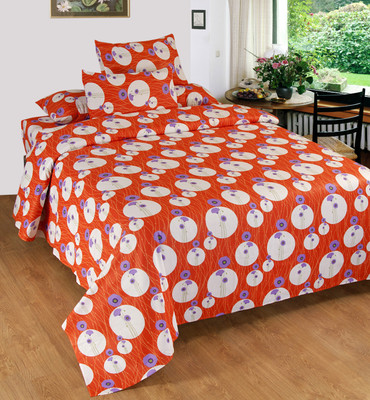 60% OFF on Optimistic Home Furnishing Cotton Self Design Double Fitted Bedsheet