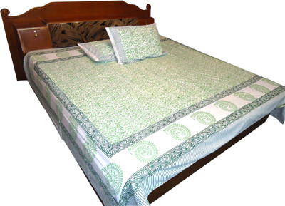 35% OFF on Jaipur Art and Craft Cotton Printed Double King Bedsheet
