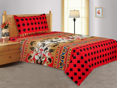 27% OFF on Salona Bichona Polycotton Floral Single Bedsheet 1 Single Bedsheet, 1 Pillow Cover, Red 27% OFF on Salona Bichona Polycotton Floral Single Bedsheet 1 Single Bedsheet, 1 Pillow Cover, Red