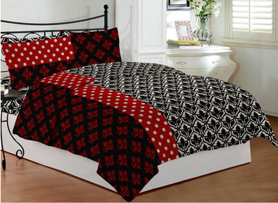 Bombay Dyeing Polycotton Printed Double Bedsheet 1 Bedsheet, 2 Pillow Covers