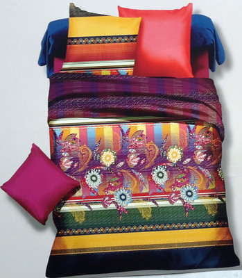 48% OFF on Solitaire Polycotton Printed Double Bedsheet