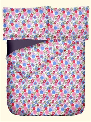 47% OFF on RR Textile House Cotton, Satin Printed King Bedsheet 1Bedsheet, 2PillowCover, Pink