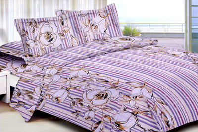 53% OFF on Urban Style Cotton Floral Double Bedsheet 1 Bedsheeet, 2 Pillow covers, Blue