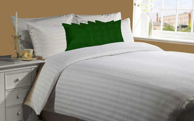 48% OFF on meSleep Cotton Striped Double Fitted Bedsheet