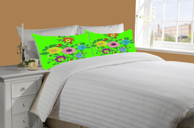 56% OFF on meSleep Cotton Striped Double King Bedsheet