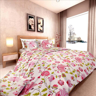 55% OFF on Damask Fashion Cotton Floral Double Bedsheet
