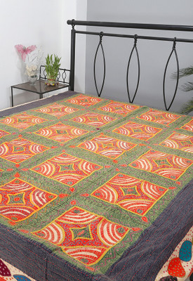 55% OFF on Rajrang Cotton Batik Double Bedsheet 1 Bedsheet, Maroon, Red, Pink