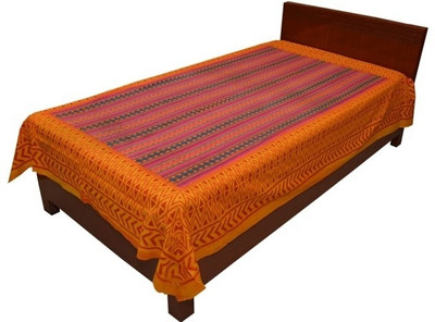 63% OFF on Silkworm Cotton Self Design Single Bedsheet 1 Bedsheet, Yellow