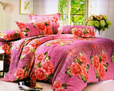 60% OFF on Rose Petal Polyester Graphic Double Bedsheet