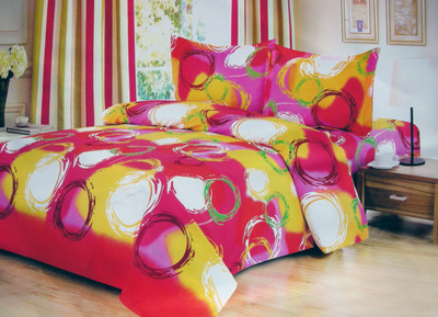 61% OFF on Pripson Polycotton Abstract Double Bedsheet 1 Bedsheet, 2 Pillow Covers, Multicolor