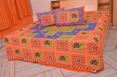 60% OFF on Passion Cotton Printed Double Bedsheet