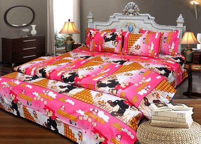 50% OFF on JBG Home Store Cotton Printed King Bedsheet