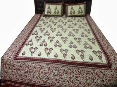 57% OFF on Buy Clues Cotton Floral Double Bedsheet