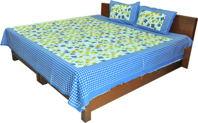 32% OFF on Fab Rajasthan Cotton Printed Double Bedsheet 1 Bedsheet, Two Pillow Cover, Multicolor